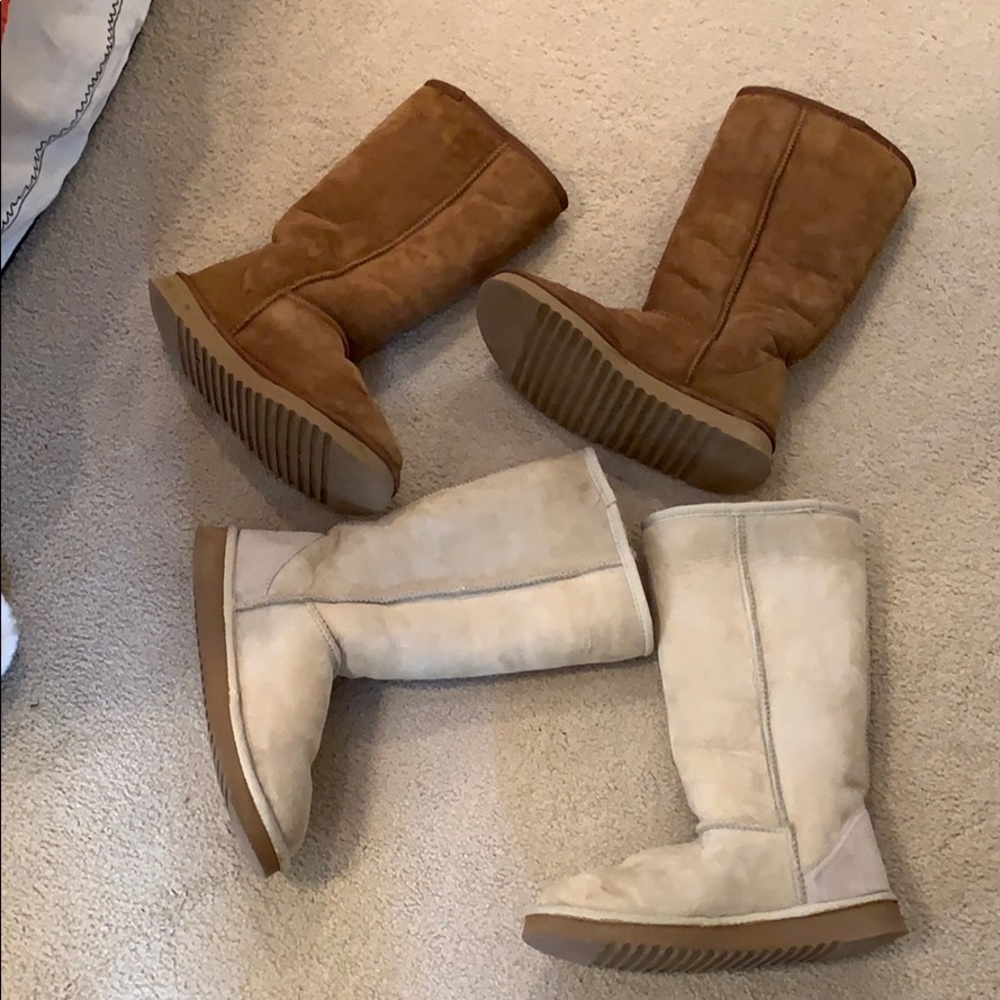 Brown and cream furry winter boots Size 6